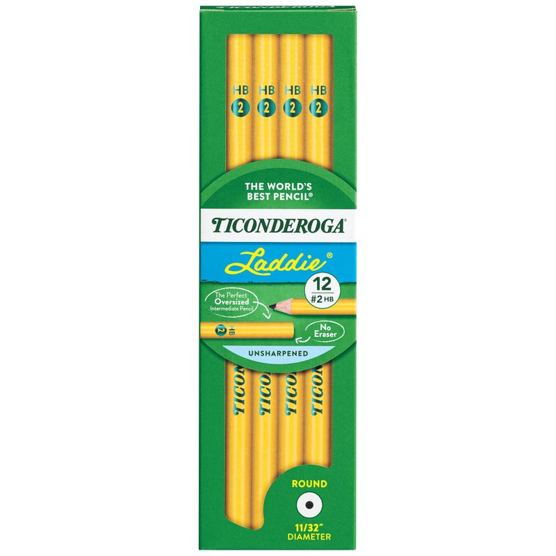 Ticonderoga Dixon Ticonderoga Laddie Elementary Pencils, Without Eraser, Pack Of 12 Pencils - Image 1